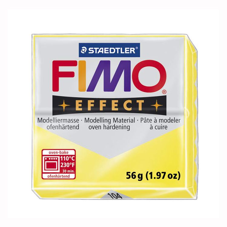 Полимерная глина FIMO Effect, цвет: полупрозрачный жёлтый, 57 г