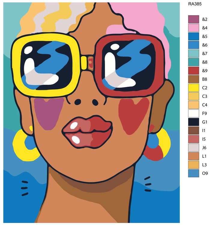 Картина по номерам «Поп-арт девушка» — картинка 2