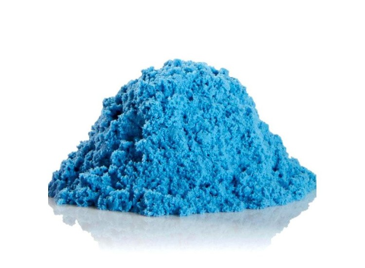 Набор космического песка 6 кг голубого цвета (2х3 кг + деревянная песочница) — картинка 2