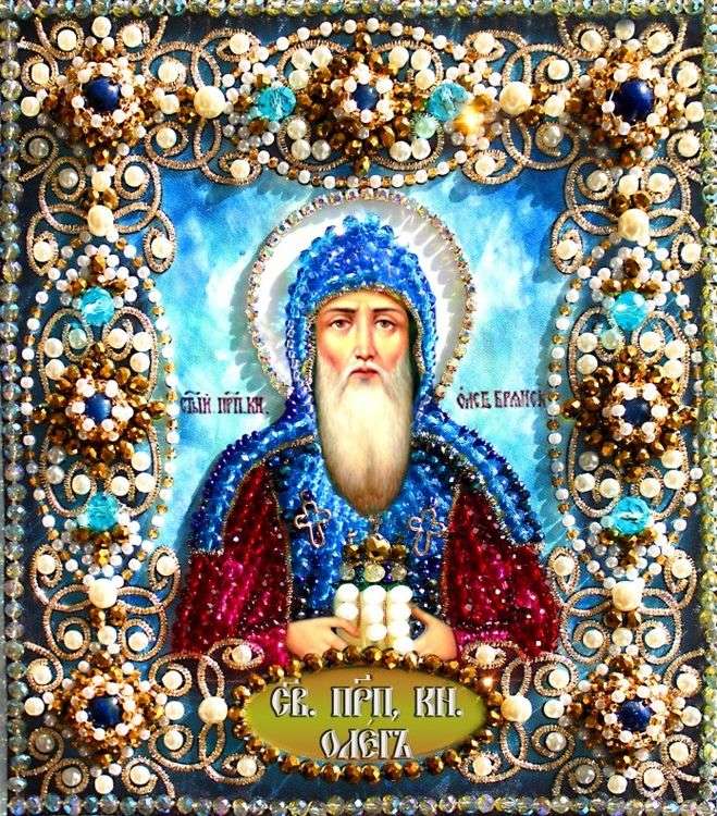 Вышивка Образа в каменьях «Святой Олег»