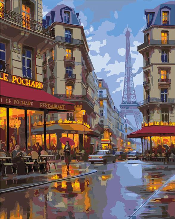 Картина по номерам «Вечерний Париж»
