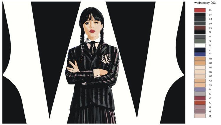 Картина по номерам «Wednesday Уэнсдей Аддамс: Арт» — картинка 3