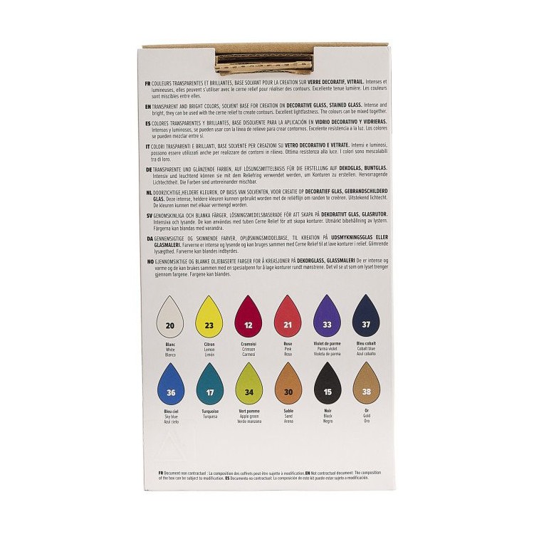Набор красок Pebeo Vitrail «Исследование» по стеклу и металлу, 12 цв. — картинка 5