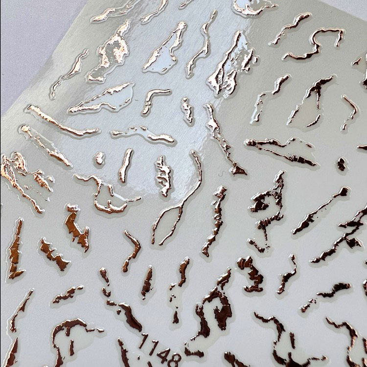 Наклейки-имитация разводов жидкого металла №1, 13x8 см, 1 шт. — картинка 2