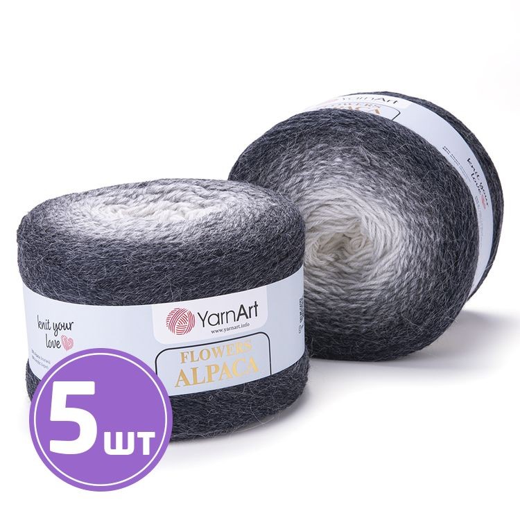 Пряжа YarnArt Flowers Alpaca (410), мультиколор, 5 шт. по 250 г