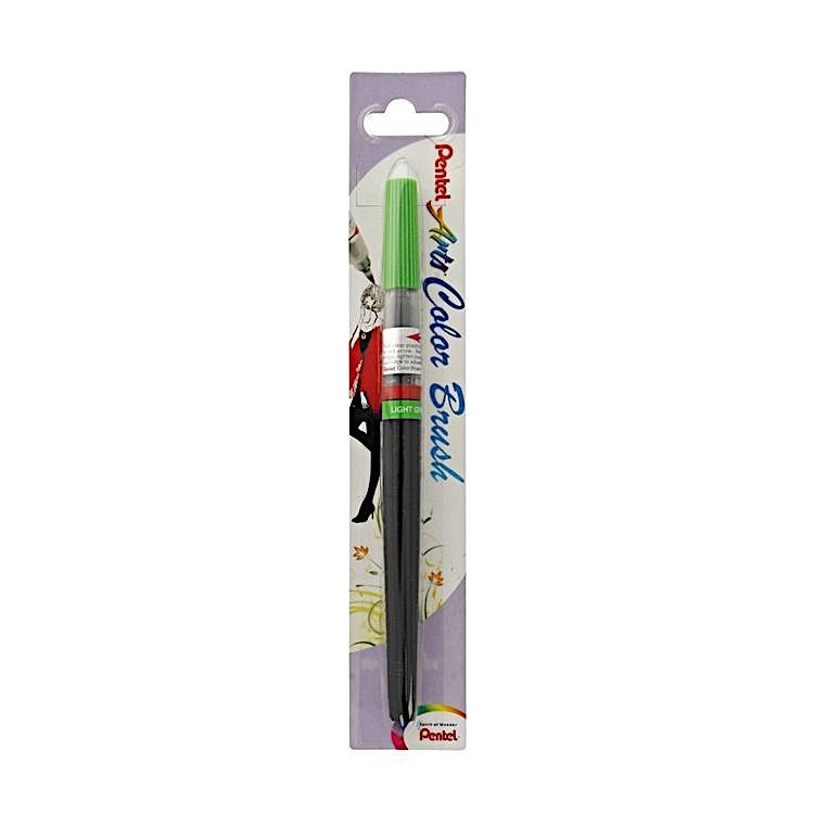 Кисть с краской Colour Brush, 1-10 мм, 5 мл, цвет: светло-зеленый, Pentel — картинка 5