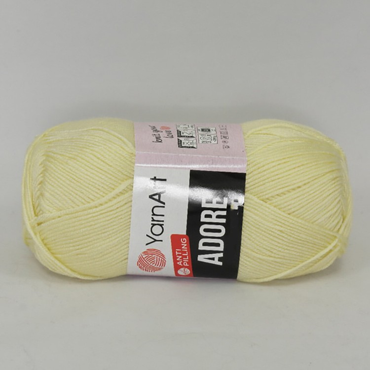 Пряжа YarnArt Adore (356), светло-лимонный, 5 шт. по 100 г — картинка 2