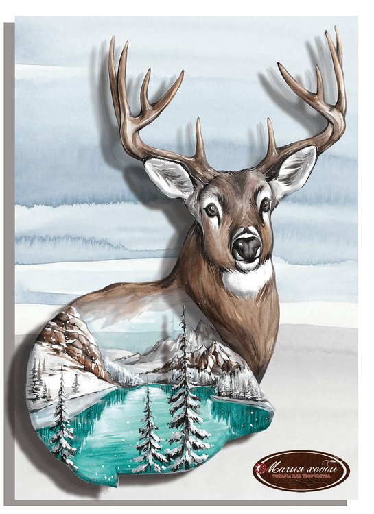 Набор папертоль «Дикая природа. Олень» 28x20 см — картинка 2