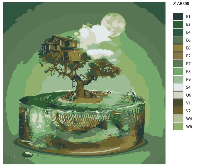 Картина по номерам «Дерево в абстракции» — картинка 2