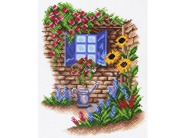 Рисунок на канве «Окно в сад»