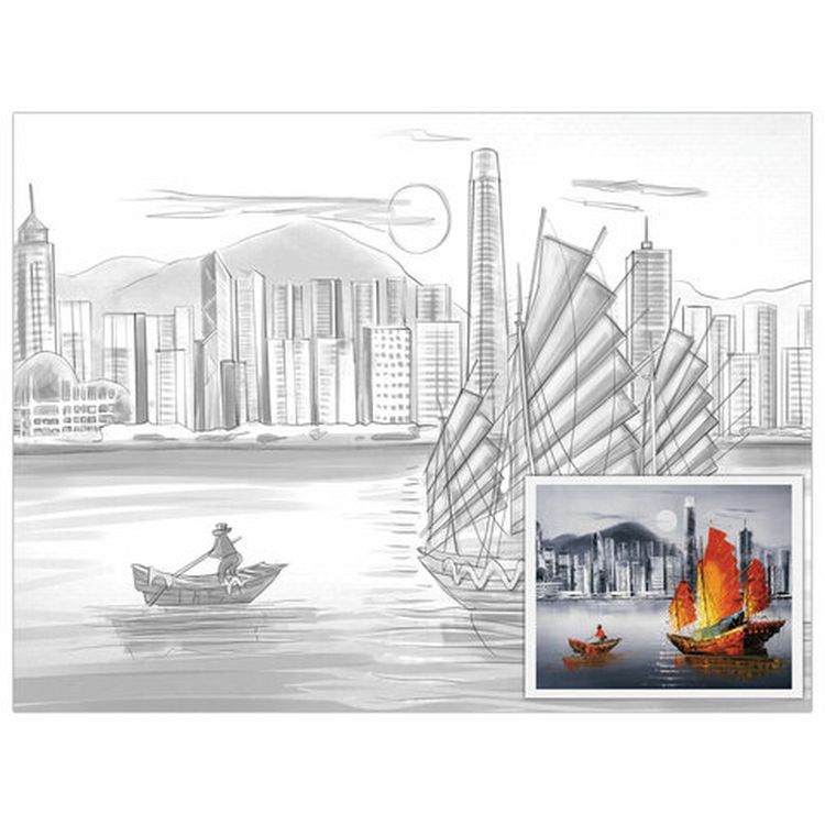 Холст на картоне с контуром BRAUBERG ART CLASSIC «Паруса», 30х40 см, грунтованный, хлопок — картинка 2