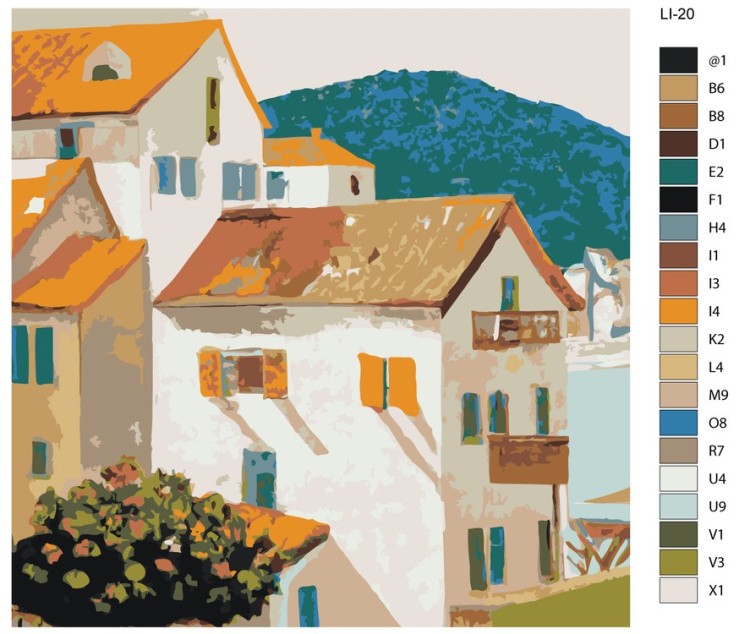 Картина по номерам «Солнечные домики» — картинка 2