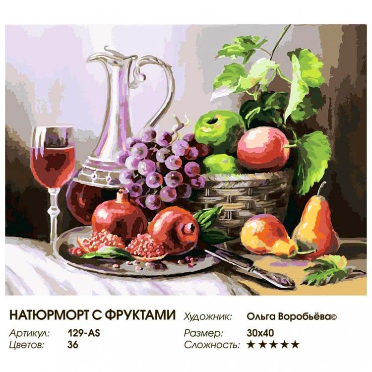 Картина по номерам «Натюрморт с фруктами» — картинка 2