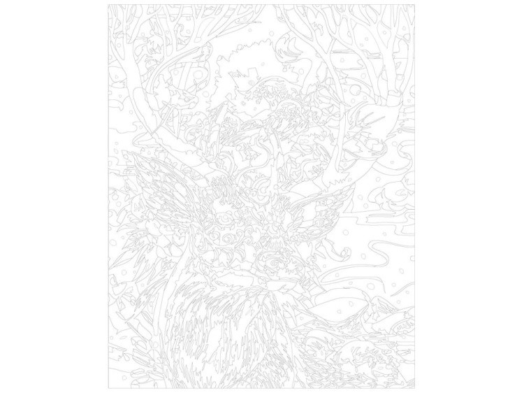 Картина по номерам «Цветной олень» — картинка 3