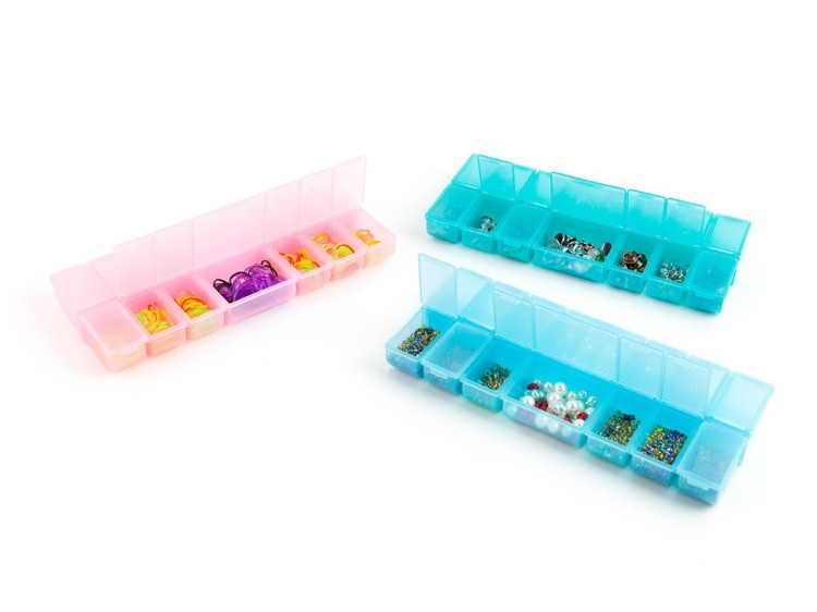 Коробка для швейных принадлежностей с индивидуальными крышками Gamma, цвет: розовый прозрачный — картинка 2