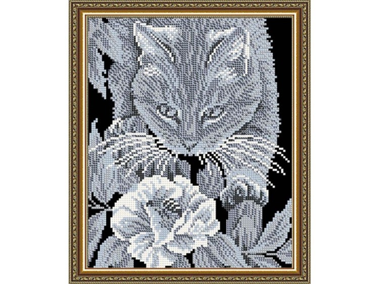 Рисунок на ткани «Кот и пчела»