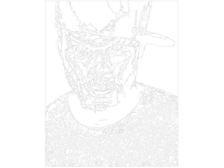 Картина по номерам «Чёрно-белый 50 Cent» — картинка 3