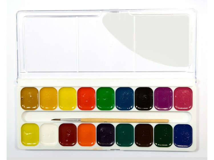 Краски KANZY акварель 18 цветов «Классика» медовая без кисти — картинка 2