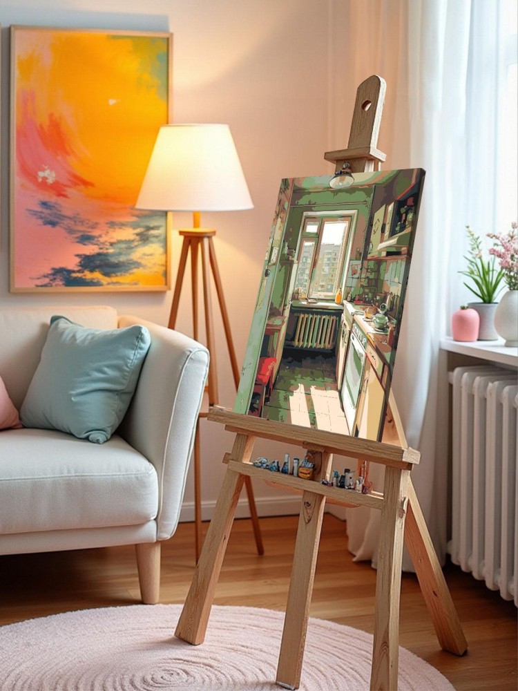 Картина по номерам Дома панельки родные эстетичная кухня — картинка 10