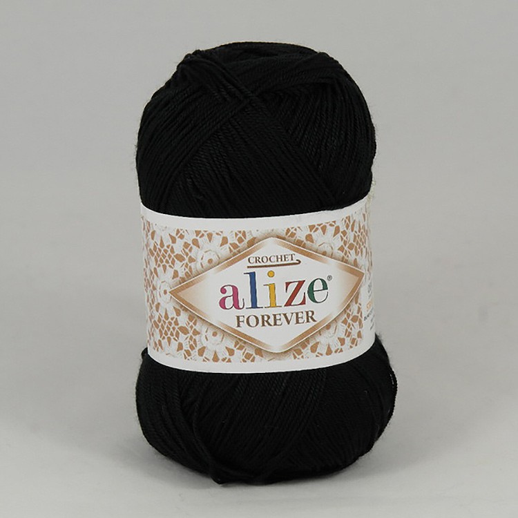 Пряжа ALIZE FOREVER (60), черный, 5 шт. по 50 г — картинка 2