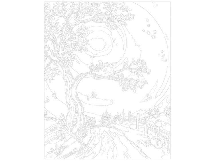 Картина по номерам «Ночное дерево» — картинка 3