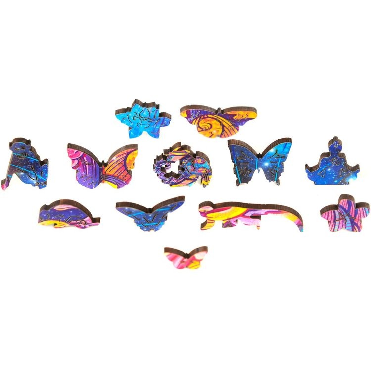 Деревянный пазл Unidragon «Межгалактическая бабочка», размер M (А4) — картинка 4