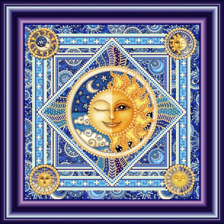 Рисунок на ткани «Луна и солнце»