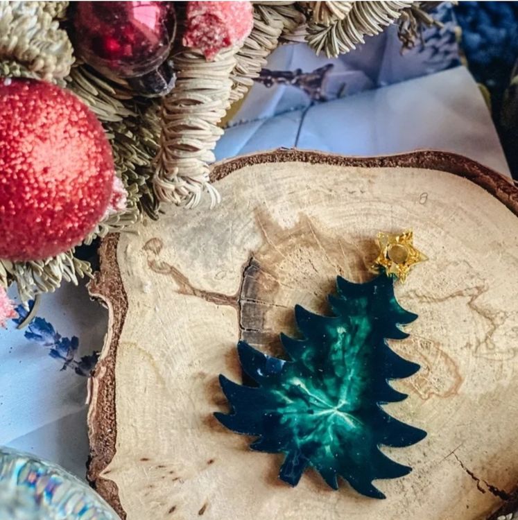 Молд силиконовый Елочная игрушка Елочка со звездочкой, ResinArt — картинка 4