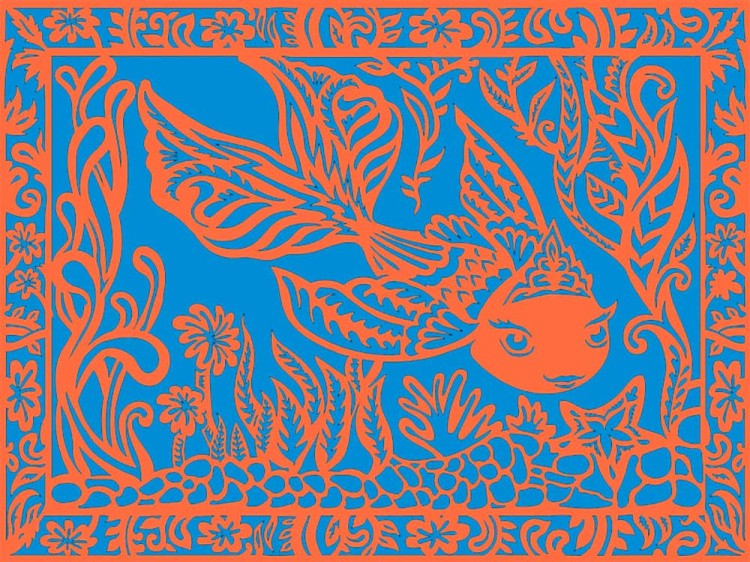 Вытынанка «Золотая рыбка» (оранжевый) — картинка 4