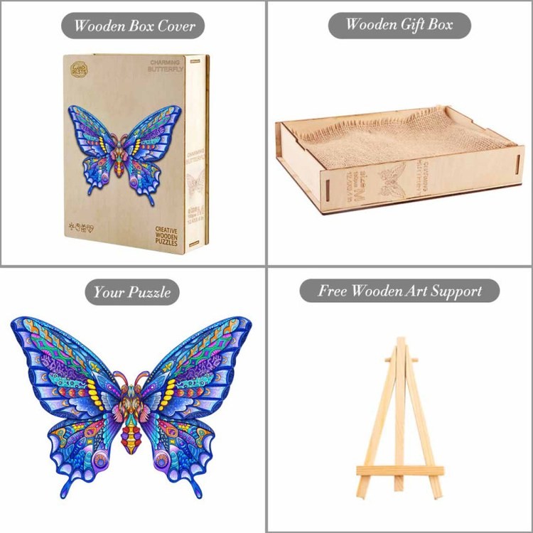 Деревянные пазлы «Очаровательная Бабочка S», Woodbests — картинка 6