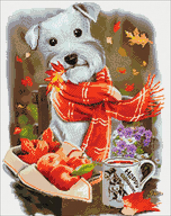 Алмазная вышивка «Осенний песик» — картинка 2