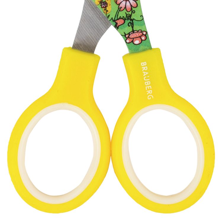 Ножницы Kid Series, 13 см, с цветной печатью «Жирафы», закругленные, Brauberg — картинка 3