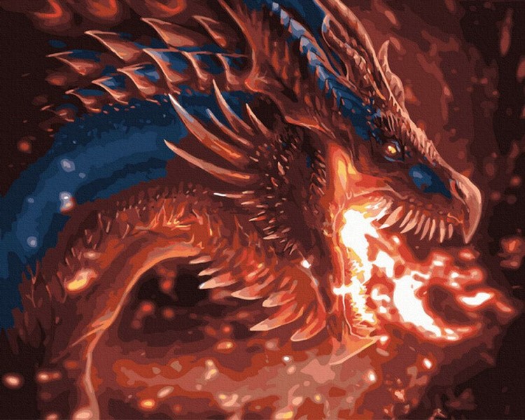 Картина по номерам «Огнедышащий дракон»