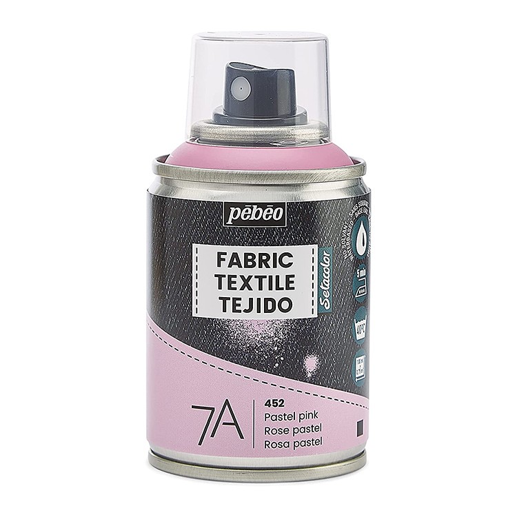 Краска для текстиля 7А Spray (аэрозоль), цвет: пастельный розовый, 100 мл, Pebeo