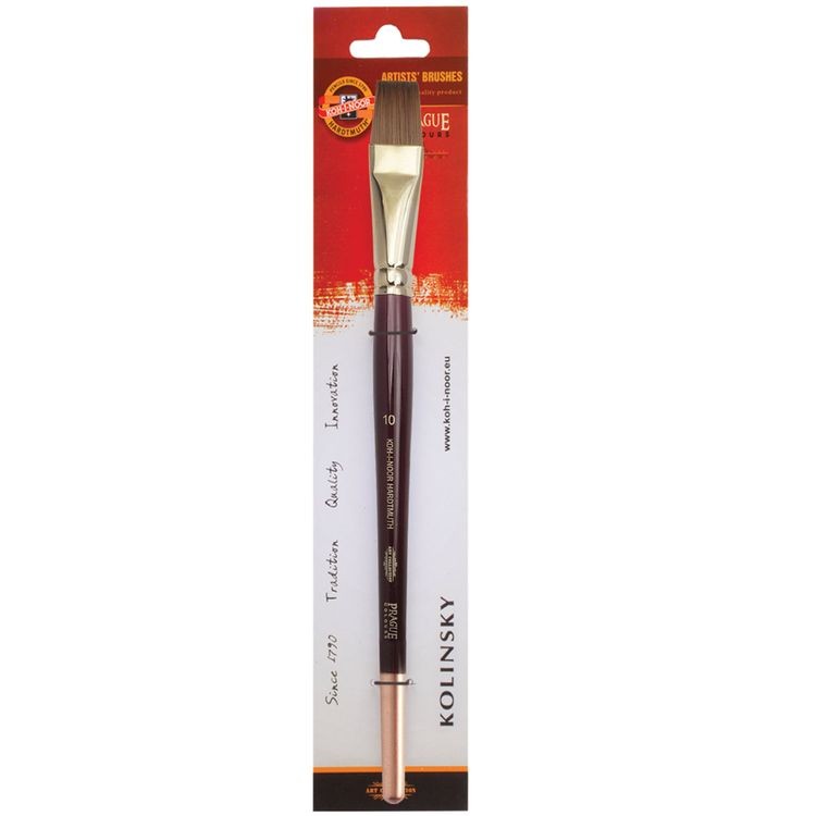 Кисть художественная KOH-I-NOOR колонок, плоская, №10 — картинка 2