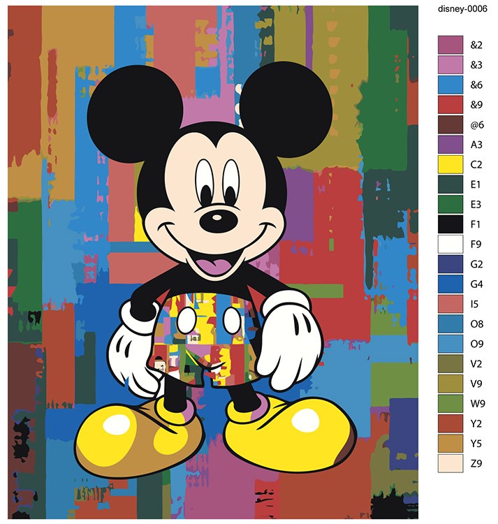 Картина по номерам «Герои Дисней: Красочный Микки Маус 2» — картинка 2