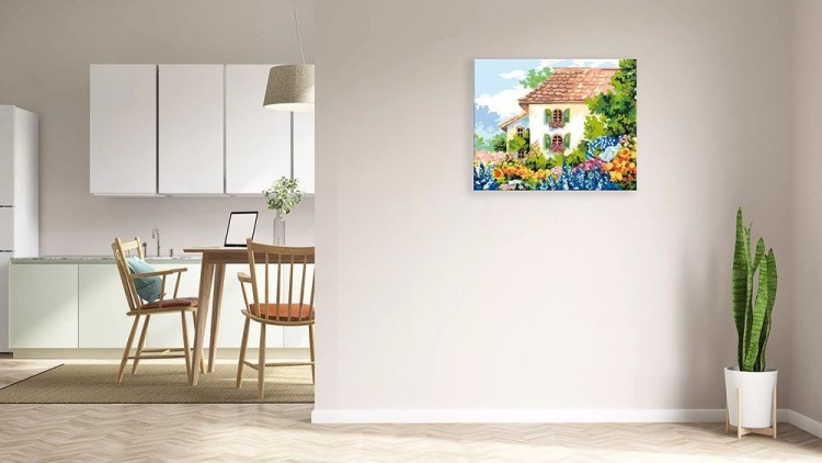 Картина по номерам «Дом в цветущем саду» — картинка 4