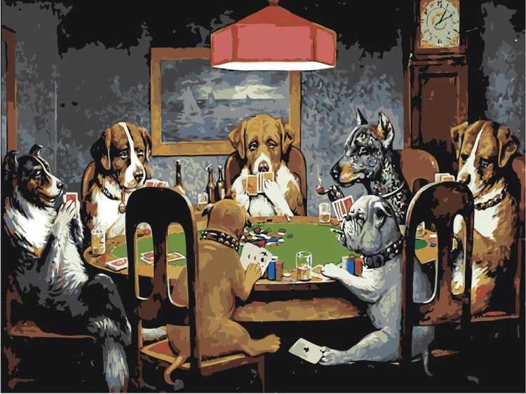 Картина по номерам «Собаки играют в покер»