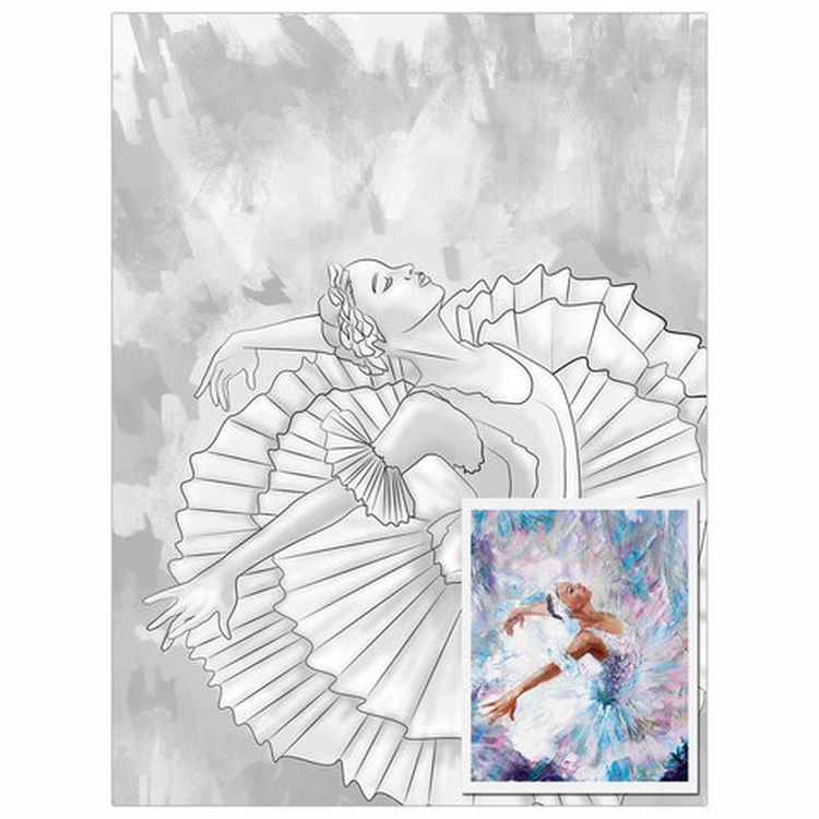 Холст на картоне с контуром BRAUBERG ART CLASSIC «Муза», 30х40 см, грунтованный, хлопок — картинка 2