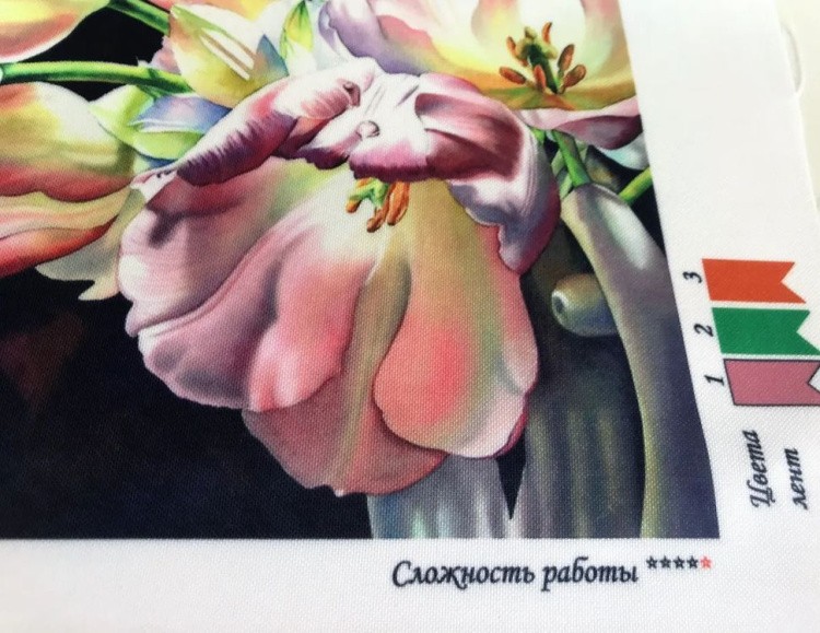 Рисунок на ткани «Розовые цветы» — картинка 3