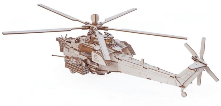 Конструктор из дерева «Вертолет Ночной охотник», Lemmo — картинка 4