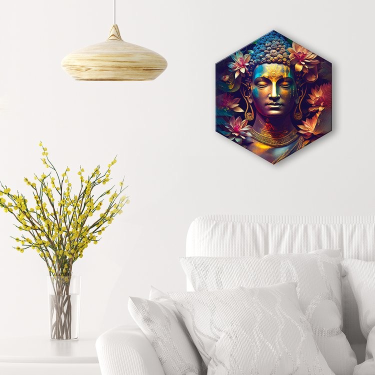Картина по номерам с поталью Гексагон «Будда» — картинка 6