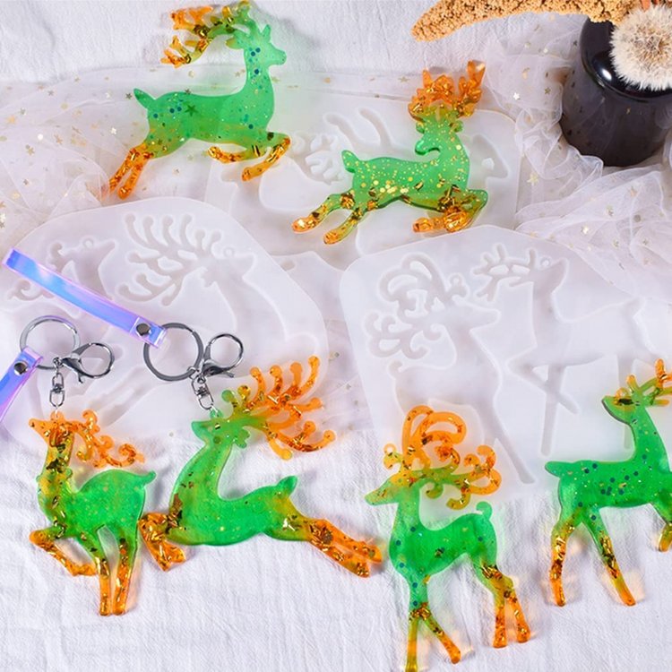 Силиконовый молд - Олени №3, 18x13см — картинка 4