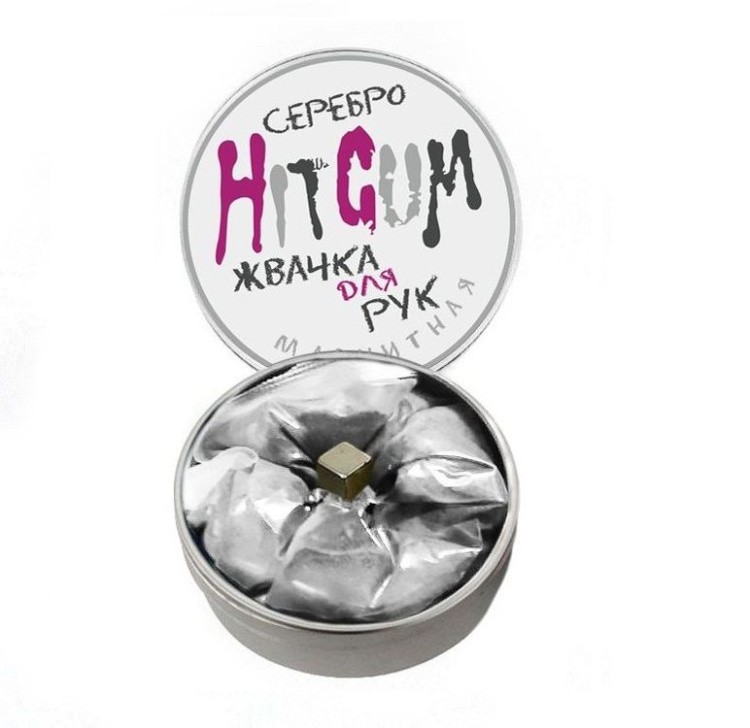 Жвачка для рук HitGum Магнитная, Серебро — картинка 4