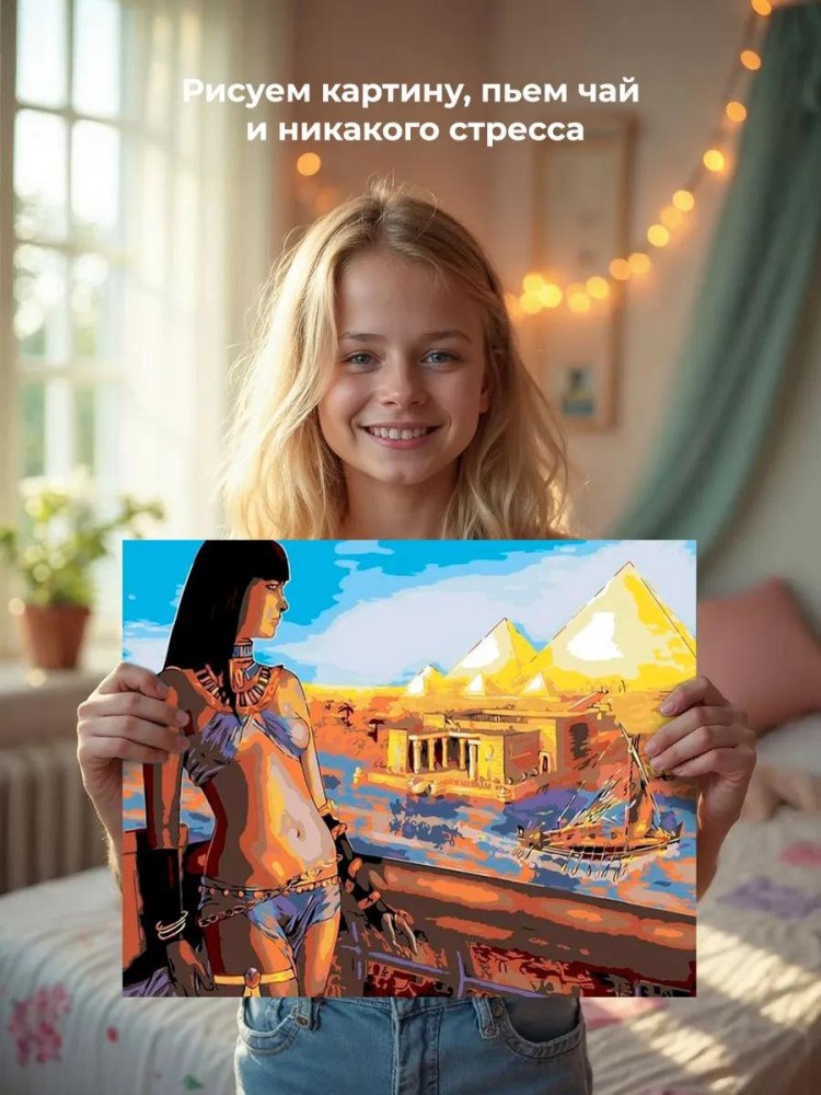 Картина по номерам «Египетская красотка» — картинка 7