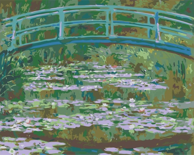 Картина по номерам «Мост через пруд»