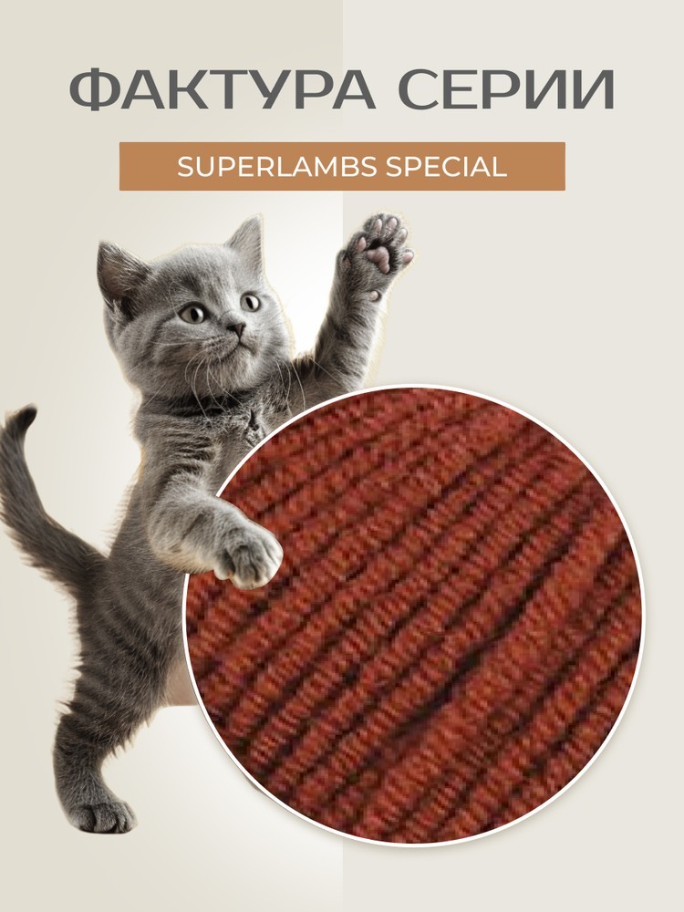 Пряжа NAKO SUPERLAMBS SPECIAL (Нако Суперламбс специал), (13934), терракотовый, 5 шт. по 100 г — картинка 3