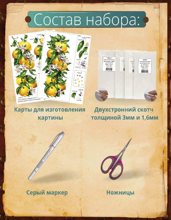 Набор папертоль «Сочный лимон» 15x29 см   — картинка 3