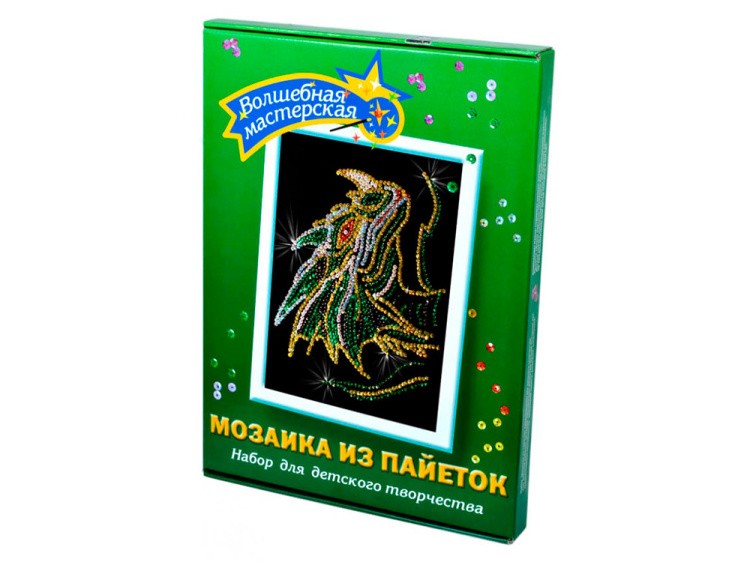 Мозаика из пайеток «Дракон» — картинка 2