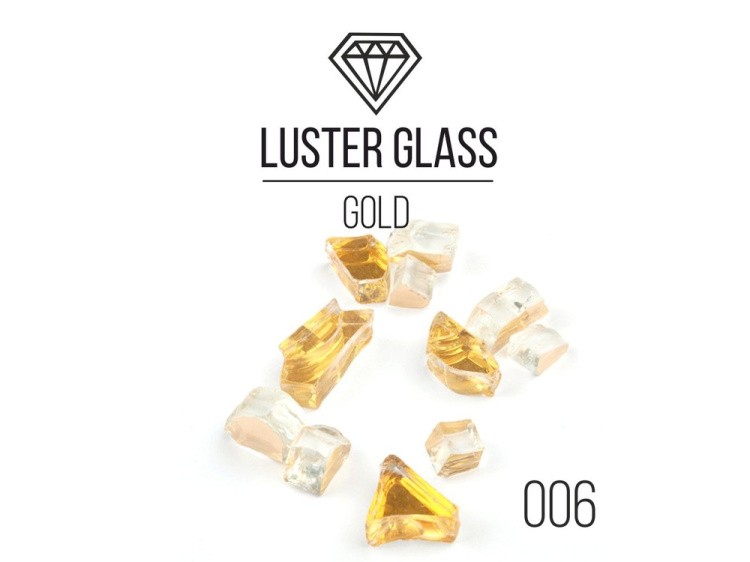 Стеклянная крошка золотистая (Gold, фракция 6-12 мм), LusterGlass Premium — картинка 2